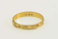 10K Yellow Gold Victorian Child's Band Ornate Pattern Baby Ring