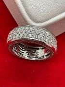 CERTIFIED 14K WHITE GOLD AND DIAMOND RING. 3.15 CARAT DIAMONDS
