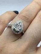BREATHTAKING 14K WHITE GOLD HALO-STYLE DIAMOND ENGAGEMENT RING