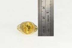 14K Yellow Gold 1960's Round Citrine Rope Vintage Cocktail Ring