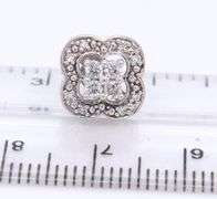 Set of 925 Stering Silver Diamond Pendant on Chain with Matching Earrings