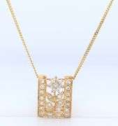 925 Sterling Silver Cubic Zirconia Floral Pendant on Chain