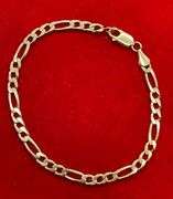 14K YELLOW GOLD FIGARO BRACELET