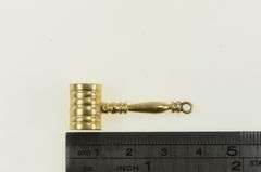 14K Yellow Gold 3D Gavel Justice Symbol Judge Lawyer Charm/Pendant