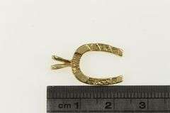 14K Yellow Gold Textured Nugget Horse Shoe Good Luck Charm/Pendant
