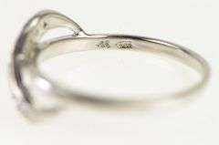 10K White Gold Wavy Diamond Freeform Statement Band Ring