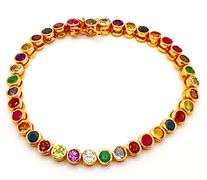 FANCY 10.00 CARAT SAPPHIRE, EMERALD, RUBY, TANZANITE, AMETHYST, CITRINE, TOPAZ, TOURMALINE, PERIDOT, AND MORE! TENNIS BRACELET
