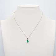 Solid Silver Lab Created Russian Emerald Pendant