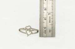 14K White Gold Diamond Encrusted Heart Love Promise Ring