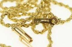 14K Yellow Gold 1.5mm Rope Link Vintage Woven Chain Necklace