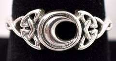 Witchy Moon Ring In Sterling Silver