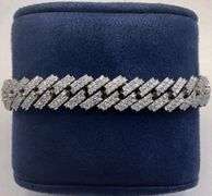 GORGEOUS 14K ICY WHITE GOLD MIAMI CUBAN LINK DIAMOND BRACELET