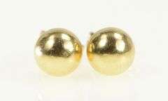14K Yellow Gold 5.7mm Simple Classic Ball Round Stud Earrings