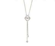 Diamond Accent Floating Dangle Necklace in Sterling Silver