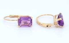 10KT Yellow Gold Amethyst Earrings