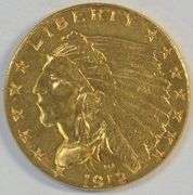 Original BU 1912 US $2.50 Indian Gold Piece. Better date