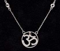 OM Pendant Necklace In Sterling Silver