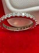 CERTIFIED 14K WHITE GOLD AND DIAMOND ETERNITY RING