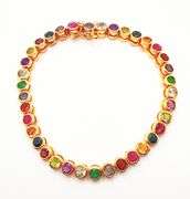 FANCY 10.00 CARAT SAPPHIRE, EMERALD, RUBY, TANZANITE, AMETHYST, CITRINE, TOPAZ, TOURMALINE, PERIDOT, AND MORE! TENNIS BRACELET