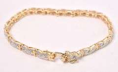 Vermeil X Link Bracelet In Sterling Silver