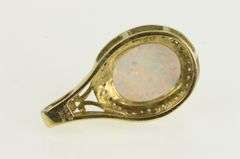 10K Yellow Gold Natural Opal Diamond Halo Vintage Charm/Pendant