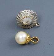 Pair of 14k Pearl Pendants