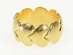 14K Yellow Gold 1940's Heart Love Symbol 9.8mm Band Ring