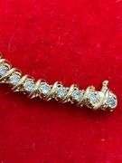 CERTIFIED 14K GOLD AND DIAMOND TENNIS BRACELET. 3.00 CARAT