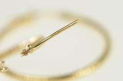 14K Yellow Gold Textured Design Vintage 25mm Statement Hoop Earrings