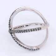 925 Sterling Silver Blue Sapphire Pave Ring