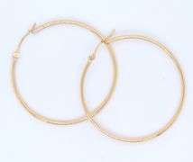 Nice Yellow Gold Thin Hoop Earrings