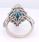 Vintage 925Sterling Silver Turquoise Cluster Ring