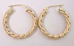 Attractive Gold Hoop Earrings In 14K Yellow Gold