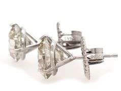 5.38ctw Round Diamond Solitaire Stud Earrings in Platinum