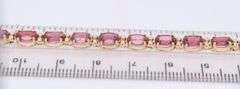 Pleasing Yellow Gold Oval Tourmaline Tennis Bracelet