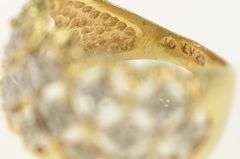 10K Yellow Gold Domed Lattice Vintage Statement Band Ring