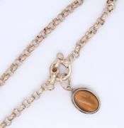 925 Sterling Silver Tiger Eyer Toggle Necklace
