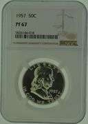 1957 Ben Franklin Silver Half Dollar NGC PF67