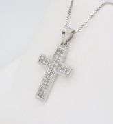 Diamond Cross Necklace made with Princess Cut Diamonds