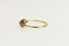 14K Yellow Gold Natural Emerald Diamond Cluster Vintage Ring