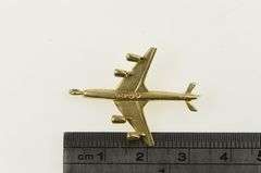 14K Yellow Gold 3D Airplane Plane Jet Airliner Travel Charm/Pendant
