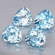 Matched! 4 piece 8.59ct full fire sky blue Topaz set