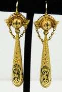 Exquisite Victorian 14K Gold Long Drop Earrings