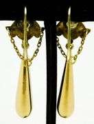 Exquisite Victorian 14K Gold Long Drop Earrings