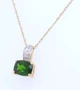 Attractive Set of Emerald and Spinel Pendant on Chain with Matching Earrings