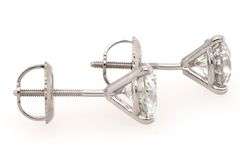 1.55ctw Round Diamond Solitaire Stud Earrings in 14K