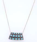 Vintage Italian Sterling Silver Turquoise Slidder Pendant on Chain