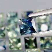 Heated only! 2.94ct princess cut Australian Sapphire set