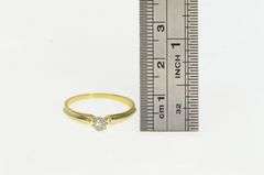 18K Yellow Gold 0.18 Ct Diamond Solitaire Two Tone Promise Ring