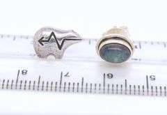 Sterling Silver Two Pair Of Stud Earrings